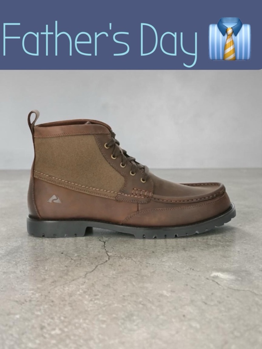 Men's NWT Ozark Trail Brown Leather Rolled Moc Chukka Boots Size 8